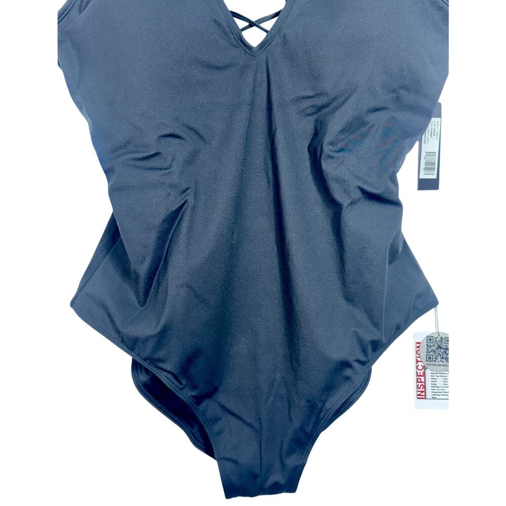 NEW TA3 Plungey Black Lace Up Sculpting Corset One Piece Swimsuit Sz 3X Reg/Long - Picture 4 of 15